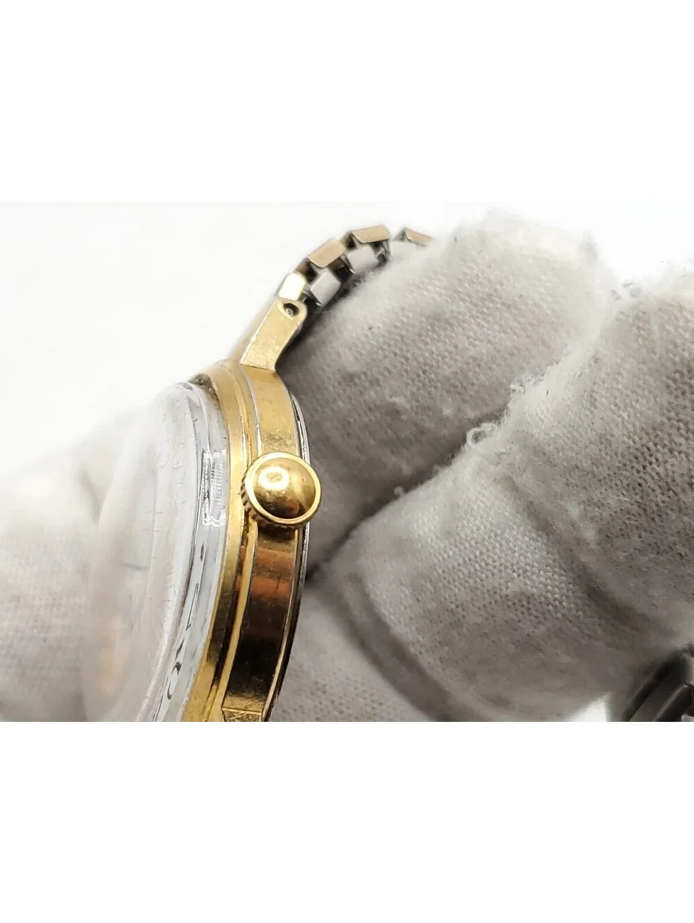 Vintage Timex Marlin Big Reader Mechanical  30mm Watch Running Gold Tone